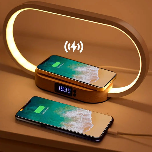 Wooden Lamp with Wireless Charger