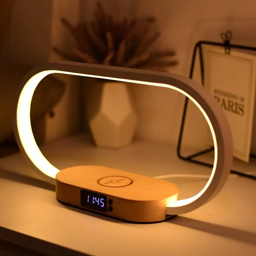 Wooden Lamp with Wireless Charger